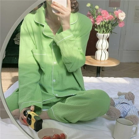 CoCopeaunt Womens Pajamas Cotton Yarn Korean Sleepwear Female Set Woman 2 Pieces Nightwear Solid Color Pijama Spring Pyjamas Home Suit
CoCopeaunt Womens Pajamas Cotton Yarn Korean Sleepwear Female Set Woman 2 Pieces Nightwear Solid Color Pijama Spring Pyjamas Home Suit