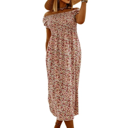 Summer Dress for Women Sexy Off Shoulder Floral Print Long Dress Loose Baggy Short Sleeve Blouse Shirt Ruffle Dress
Summer Dress for Women Sexy Off Shoulder Floral Print Long Dress Loose Baggy Short Sleeve Blouse Shirt Ruffle Dress