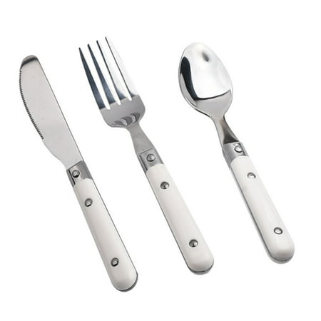 1 Set of Kids Stainless Steel Tableware Simple Cutlery Set Cutter Spoon Fork Set