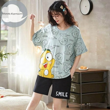 QWZNDZGR Summer Nightwear Sets Knitted Cotton Cute Cartoon Pyjamas Sweet Casual Women’s Pajamas Short Sleeve Sleepwear Homewear Fashion
QWZNDZGR Summer Nightwear Sets Knitted Cotton Cute Cartoon Pyjamas Sweet Casual Women’s Pajamas Short Sleeve Sleepwear Homewear Fashion