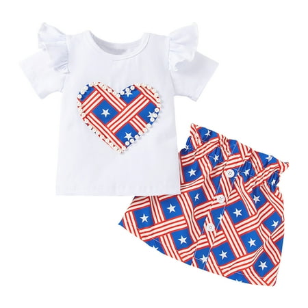 YWDJ 12M-5Y Fourth of July Girls Outfit Sets Toddler Kids Summer Independence Day Short Sleeve Skirt Clothes Set White 110
YWDJ 12M-5Y Fourth of July Girls Outfit Sets Toddler Kids Summer Independence Day Short Sleeve Skirt Clothes Set White 110