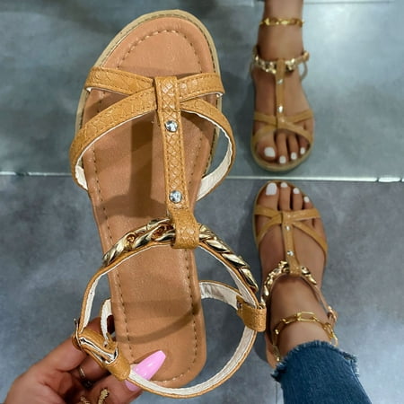 Alueeu Women s slipper Women s Fashion Large Size Flat Bohemian Metal Buckle Casual Sandals
Alueeu Women s slipper Women s Fashion Large Size Flat Bohemian Metal Buckle Casual Sandals
