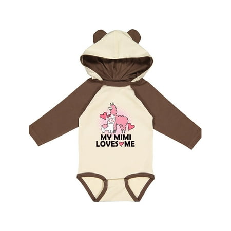 Inktastic My Mimi Loves Me Llama Gift Baby Girl Long Sleeve Bodysuit