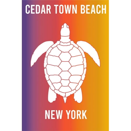 Cedar Town Beach New York Souvenir 2x3 Inch Fridge Magnet Turtle Design