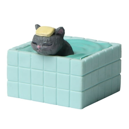 5 Models Of Blue Bath Cat Microlandscape Landscaping Doll Creative Hand Office Decoration