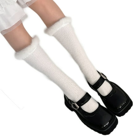 1 Pair Women Girls Sweet Lolita Style Knee High Socks Fur Trim Japanese Student Christmas New Year Stockings
1 Pair Women Girls Sweet Lolita Style Knee High Socks Fur Trim Japanese Student Christmas New Year Stockings