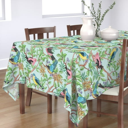 Cotton Sateen Tablecloth 90 Square - Maximalist Bird Chinoiserie Nature Botanical Tree Flowers Leaves Print Custom Table Linens by Spoonflower
Cotton Sateen Tablecloth 90 Square - Maximalist Bird Chinoiserie Nature Botanical Tree Flowers Leaves Print Custom Table Linens by Spoonflower