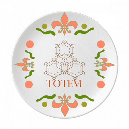 Hexagonal Composite Center Point Flower Ceramics Plate Tableware Dinner Dish