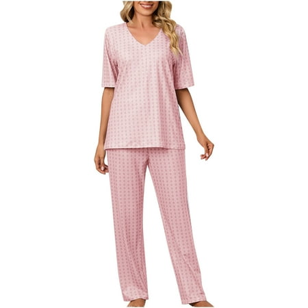 Plus Size Pajamas Sets for Women Short Sleeve V Neck Tops with Loose Long Pants/Shorts Comfy Pjs Lounge Sets Sleepwear
Plus Size Pajamas Sets for Women Short Sleeve V Neck Tops with Loose Long Pants/Shorts Comfy Pjs Lounge Sets Sleepwear