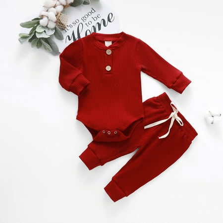 Infant Newborn Baby Girls Boys Spring Autumn Ribbed Solid Clothes Sets Long Sleeve Bodysuits + Elastic Pants 2PCs Solid Outfits(0-3 Months)
Infant Newborn Baby Girls Boys Spring Autumn Ribbed Solid Clothes Sets Long Sleeve Bodysuits + Elastic Pants 2PCs Solid Outfits(0-3 Months)