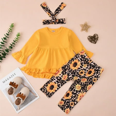 Hunpta Baby Girl s Outfits Solid Color Ruffle Long Sleeve Cotton Floral Pants Hairband 3PCS Set
Hunpta Baby Girl s Outfits Solid Color Ruffle Long Sleeve Cotton Floral Pants Hairband 3PCS Set