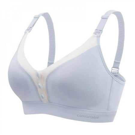 Women s Cotton Front Open Breast Feeding Bra Postpartum Skin Friendly Deep V Breathable Push Up Nursing Bra