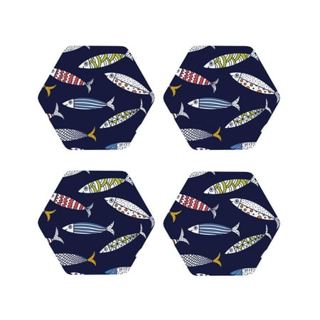 Coasters Set of 4 - Boho style fish Drink Coasters for Tabletop Protection Leather Coasters for Living Room Decor and Housewarming Gift Hexagon
Coasters Set of 4 - Boho style fish Drink Coasters for Tabletop Protection Leather Coasters for Living Room Decor and Housewarming Gift Hexagon