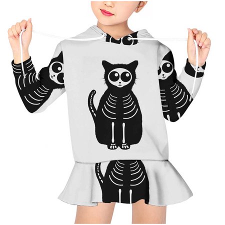 Frostluinai Halloween Outfits For Infant Newborn Baby Girl Hoodie Sweater Toddler Winter Sweater Dress Pullover Baby Cute Cartoon Print Outfit Set