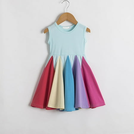 KONBECA Toddler Girl Outfits Princess Dresses Baby Girls Short Sleeved Rainbow Stitching Skirt Casual Dress Cotton Dresses Blue (1-2 Years)
KONBECA Toddler Girl Outfits Princess Dresses Baby Girls Short Sleeved Rainbow Stitching Skirt Casual Dress Cotton Dresses Blue (1-2 Years)