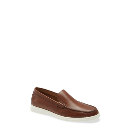BOSS Mens Brown Comfort Sienne Round Toe Slip On Leather Loafers 46