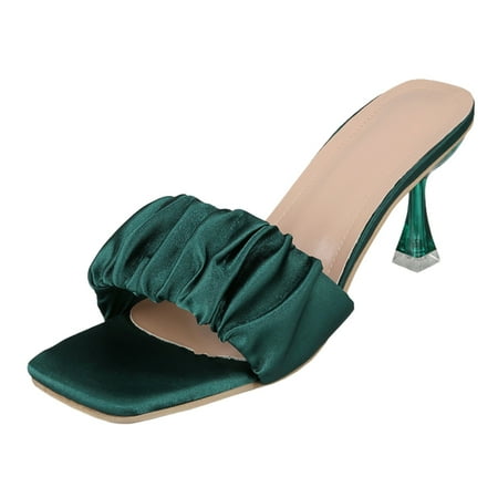 nsendm S for Women Sandals Fashion Summer Women Sandals High Heel Solid Color Folded Slip on Shoes for Women Sandals Sandal Green 7
nsendm S for Women Sandals Fashion Summer Women Sandals High Heel Solid Color Folded Slip on Shoes for Women Sandals Sandal Green 7