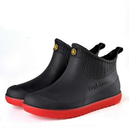 Fashion Rain Boots For Men Waterproof Rain Shoes Rubber Footwear Non-Slip Short Boots For Outdoor 41 Black Red
Fashion Rain Boots For Men Waterproof Rain Shoes Rubber Footwear Non-Slip Short Boots For Outdoor 41 Black Red