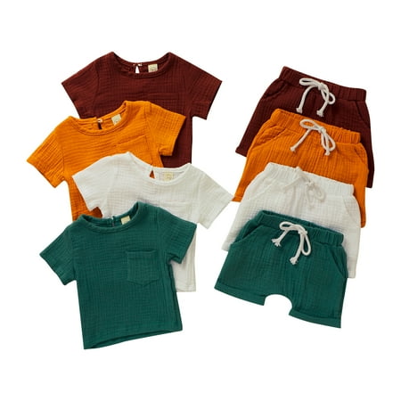 Baby Boys 2Pcs Summer Outfits Short Sleeve T-Shirt Tops Elastic Waistband Shorts Set Toddler Clothes
Baby Boys 2Pcs Summer Outfits Short Sleeve T-Shirt Tops Elastic Waistband Shorts Set Toddler Clothes