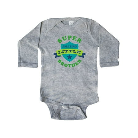 Inktastic Super Amazing Little Brother Gift Baby Boy Long Sleeve Bodysuit