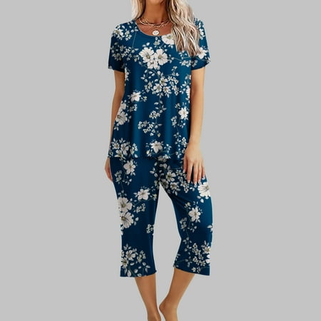 Leesechin Deals Women s Printing Round Neck Short Sleeve Sleepshirt And Pants Sets Loungewear Pajamas With Pockets on Clearance
Leesechin Deals Women s Printing Round Neck Short Sleeve Sleepshirt And Pants Sets Loungewear Pajamas With Pockets on Clearance