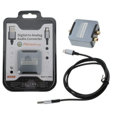 Audio Converter Fiber Coaxial to RCA 3.5mm Audio Adapter for TV Speaker
