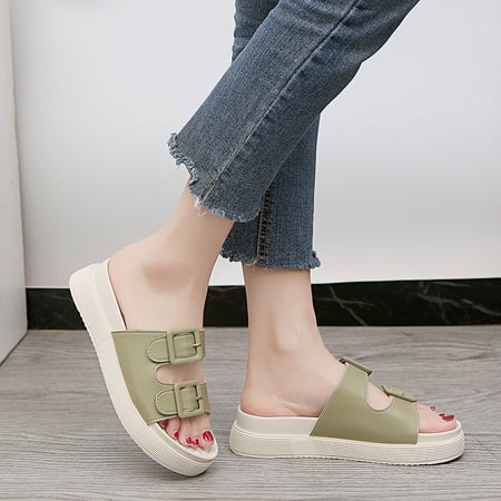 Women‘s Slippers Strappy Back Solid Buckle Thick Sole Non Slip Outdoor Flats Women‘s Footwear
Women‘s Slippers Strappy Back Solid Buckle Thick Sole Non Slip Outdoor Flats Women‘s Footwear