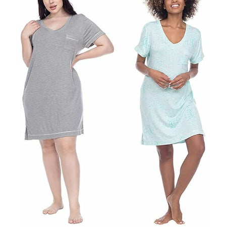 Honeydew Super Soft Jersey Ladies Sleep Shirt Variety Of Sizes 2-Pack (Heather Gray/Moonfish Leopard X-Small)
Honeydew Super Soft Jersey Ladies Sleep Shirt Variety Of Sizes 2-Pack (Heather Gray/Moonfish Leopard X-Small)