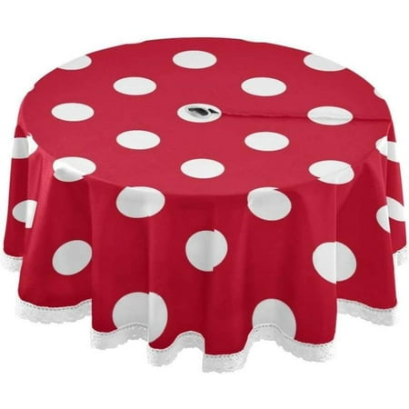 Hyjoy Polka Dot Outdoor Round Tablecloth Waterproof Stain-Resistant Non-Slip Circular Tablecloth 60 Inch with Umbrella Hole and Zipper for Tabletop Backyard Party BBQ Decor
Hyjoy Polka Dot Outdoor Round Tablecloth Waterproof Stain-Resistant Non-Slip Circular Tablecloth 60 Inch with Umbrella Hole and Zipper for Tabletop Backyard Party BBQ Decor