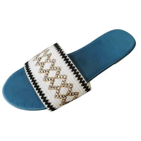 Wiueurtly Womens Shoes Summer Fashion Large Size Outer Wear Flat Slippers One Word Open Toe Beach Shoes Slippers Womens Comfort Slip on Womens Washable Slippers with Support
Wiueurtly Womens Shoes Summer Fashion Large Size Outer Wear Flat Slippers One Word Open Toe Beach Shoes Slippers Womens Comfort Slip on Womens Washable Slippers with Support