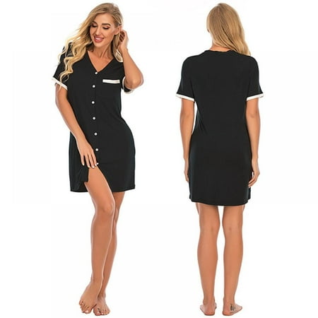 Pajama Nightgown for Women Short Sleeve Button Down Nightwear Top Boyfriend Sleep Shirts Nightdress S-XXL
Pajama Nightgown for Women Short Sleeve Button Down Nightwear Top Boyfriend Sleep Shirts Nightdress S-XXL
