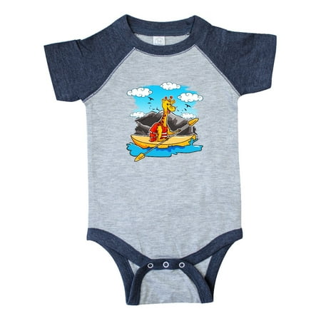 Inktastic Kayaking Kids Giraffe Kayak Gift Baby Boy or Baby Girl Bodysuit