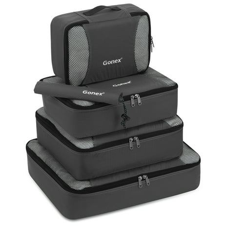 Gonex Packing Cubes Set of 5Pcs -Travel Luggage Organizer with Shoe Bag (Dark Gray)