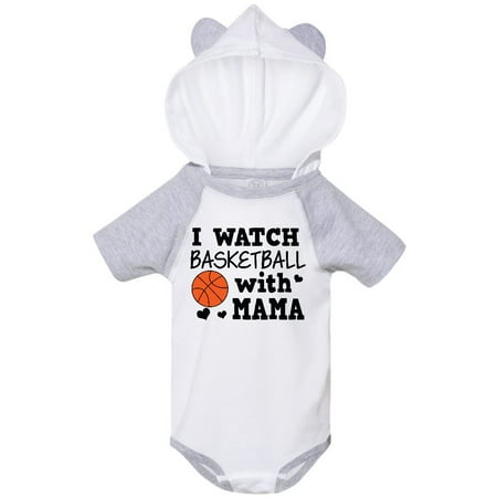 Inktastic I Watch Basketball with Mama Gift Baby Boy Bodysuit