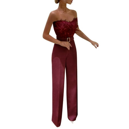 Summer Rompers For Women 2023 Woman Feather Bra Fashion Evening Clothes Overalls Red S
Summer Rompers For Women 2023 Woman Feather Bra Fashion Evening Clothes Overalls Red S