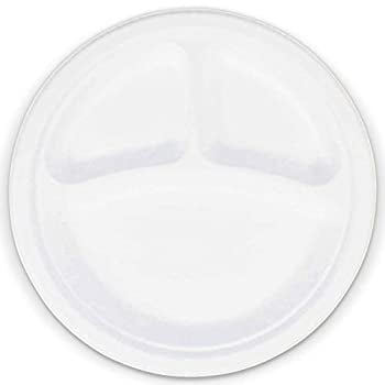 Pack Inch Bagasse Compostable Plates Compartment Divided