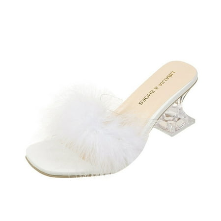 ZMHEGW Ladies Shoes Fashion Plush Slippers Breathable Transparent Glasshigh Heel Sandals
ZMHEGW Ladies Shoes Fashion Plush Slippers Breathable Transparent Glasshigh Heel Sandals