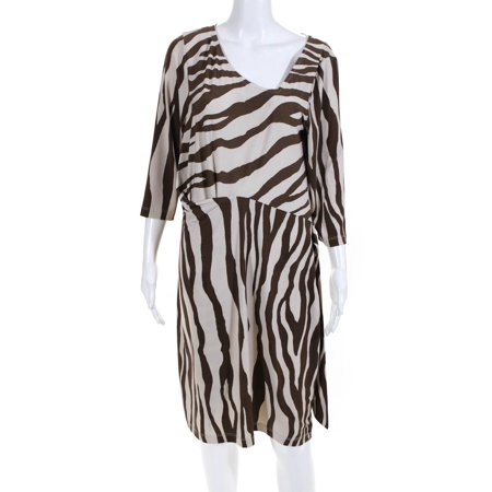 Pre-owned|Leota Womens Celeste Zebra Dress Size 12 12413676