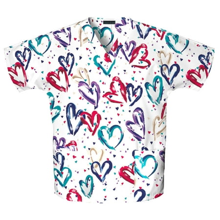 Cherokee Prints Women s Scrubs Top V-Neck Tunic 759
