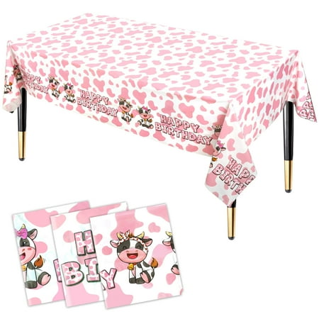 HHLCWA 3 Pack Pink Cow Print Party Tablecloth Plastic Pink Cow Birthday Table Cover for Cow Themed Kids Birthday Party Decorations Supplies 86.6 x 51.2in
HHLCWA 3 Pack Pink Cow Print Party Tablecloth Plastic Pink Cow Birthday Table Cover for Cow Themed Kids Birthday Party Decorations Supplies 86.6 x 51.2in