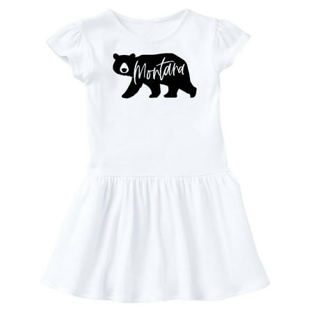 Inktastic Montana Black Bear Silhouette Gift Baby Girl Dress