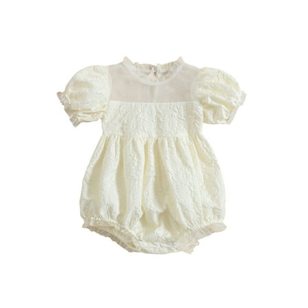 Qtinghua Infant Baby Girl Summer Clothes Floral Embroidered Lace Romper Birthday Photoshoot Outfits Creamy White 6-12 Months
Qtinghua Infant Baby Girl Summer Clothes Floral Embroidered Lace Romper Birthday Photoshoot Outfits Creamy White 6-12 Months