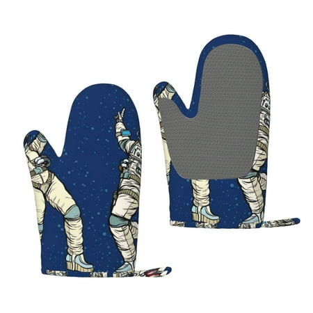Hirioo Disco party Astronaut Dancing for Silicone Oven Mitts for BBQ Baking Cooking Set of 2 Heat Resistant 260℃ Non-Slip Kitchen Essentials 
Hirioo Disco party Astronaut Dancing for Silicone Oven Mitts for BBQ Baking Cooking Set of 2 Heat Resistant 260℃ Non-Slip Kitchen Essentials