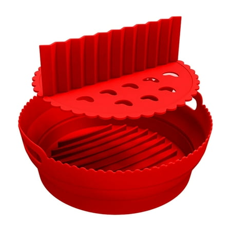 Silicone Pot for Air Fryer Collapsible & Soft Baking Lining Basket with Separator Air Fryer Accessories