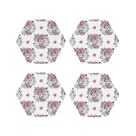 Leather Coasters with Heat-resistant for Drinks Artistic Cute Poodle Dog Pink_A -标题2 Hexagon
Leather Coasters with Heat-resistant for Drinks Artistic Cute Poodle Dog Pink_A -标题2 Hexagon