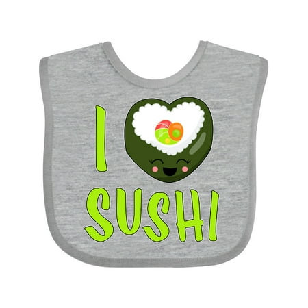 Inktastic I Love Sushi- Cute Gift Baby Boy or Baby Girl Bib