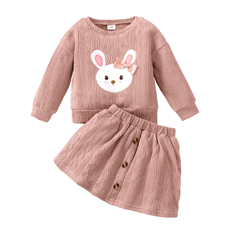 Mikrdoo Baby Girls Outfits Rabbit Long Sleeve Tops Spring Fall Skirts 2Pcs Clothes Set Pink 12-18 Months
Mikrdoo Baby Girls Outfits Rabbit Long Sleeve Tops Spring Fall Skirts 2Pcs Clothes Set Pink 12-18 Months