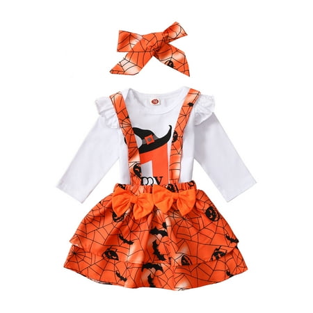 Newborn Baby Girl My First Halloween Clothes Letter Romper Suspender Skirt Bow Hairband 3Pcs Outfit
Newborn Baby Girl My First Halloween Clothes Letter Romper Suspender Skirt Bow Hairband 3Pcs Outfit