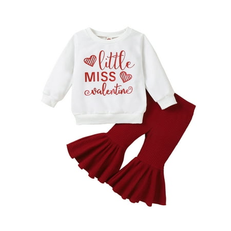 Ma&Baby Toddler Baby Girls Valentine s Day Outfit Long SLeeve Pullover Tops Ribbed Flared Pants Set
Ma&Baby Toddler Baby Girls Valentine s Day Outfit Long SLeeve Pullover Tops Ribbed Flared Pants Set