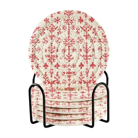 6-Piece Premium Drink Coaster Set with Holder – Absorbent Cotton Woven Coasters for All Beverages Minimalist Home Decor & Table Protection. Christmas Stitch Pattern
6-Piece Premium Drink Coaster Set with Holder – Absorbent Cotton Woven Coasters for All Beverages Minimalist Home Decor & Table Protection. Christmas Stitch Pattern